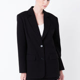 Oversized Notched Collar Blazer