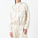 Pocket Satin Jacket