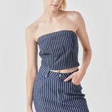 Pin Striped Denim Mini SKirt