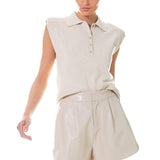 High-Waisted Faux Leather Shorts