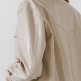 Pu Button Down Jacket