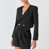 Pleated High Waist Shorts