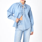 Denim Shirt with Tie