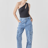 Cut Out Asymmetric Bodysuit