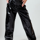 Pleated Faux Leather Pants