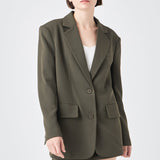Oversized Notched Collar Blazer