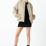 Ruched Bomber Jacket