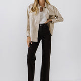 Pu Button Down Jacket