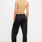 Knit Crew Neck Cropped Tank Top