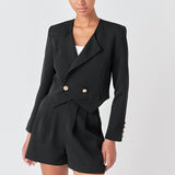 Pleated High Waist Shorts
