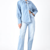 Denim Shirt with Tie