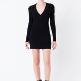 Power Shoulder Mini Knit Dress