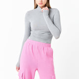 Ruched Turtleneck Top