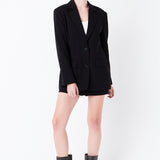 Oversized Notched Collar Blazer