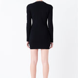 Power Shoulder Mini Knit Dress