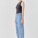 Cut Out Asymmetric Bodysuit