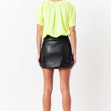 Neon Color Elastic Detail Balloon Cropped Top