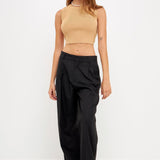 Knit Crew Neck Cropped Tank Top