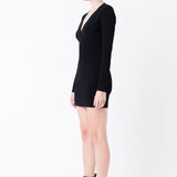 Power Shoulder Mini Knit Dress