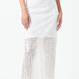 Sequin Back Slit Maxi Skirt
