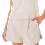 High-Waisted Faux Leather Shorts