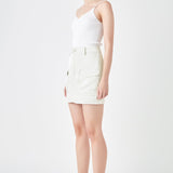 Satin Pocket Mini Skirt