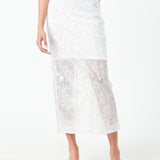 Sequin Back Slit Maxi Skirt
