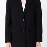 Oversized Notched Collar Blazer