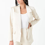 One Button Satin Blazer