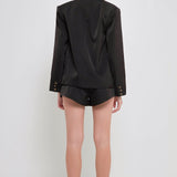 One Button Satin Blazer