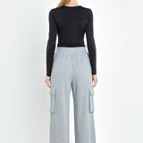 Wide Knit Pants with Pockets