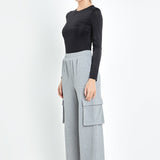 Wide Knit Pants with Pockets