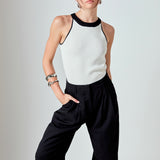 Contrast Halter Neck Top