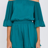 Ruffled Sleeve Romper