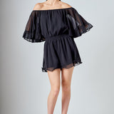 Ruffled Sleeve Romper