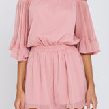 Ruffled Sleeve Romper