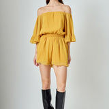 Ruffled Sleeve Romper