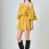 Ruffled Sleeve Romper