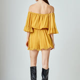 Ruffled Sleeve Romper