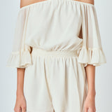 Ruffled Sleeve Romper