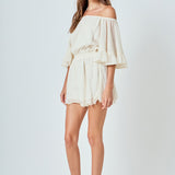 Ruffled Sleeve Romper