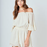 Ruffled Sleeve Romper