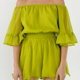 Ruffled Sleeve Romper