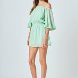 Ruffled Sleeve Romper