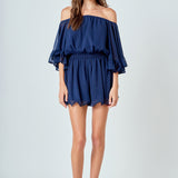 Ruffled Sleeve Romper
