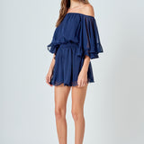 Ruffled Sleeve Romper