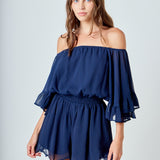 Ruffled Sleeve Romper