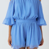Ruffled Sleeve Romper