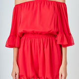 Ruffled Sleeve Romper