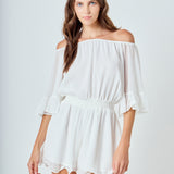 Ruffled Sleeve Romper